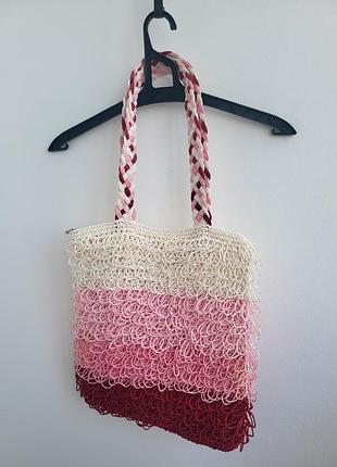 Вазаная сумка из соломы