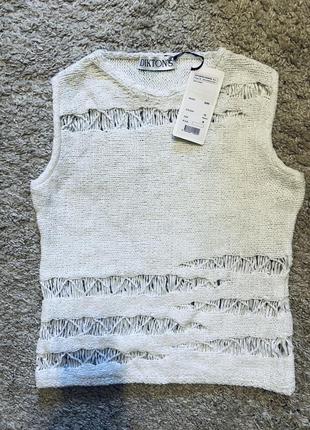 Новая кофточка, маечка, футболка dikton’s barcelona оригинал бренд cotton с дырками размер m,l