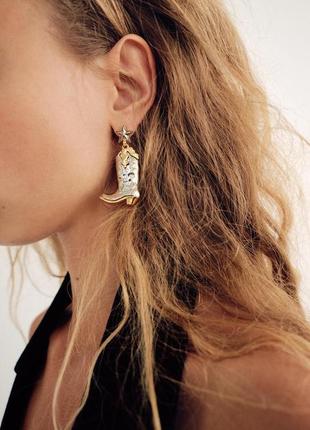 Ковбойские серьги-сапоги