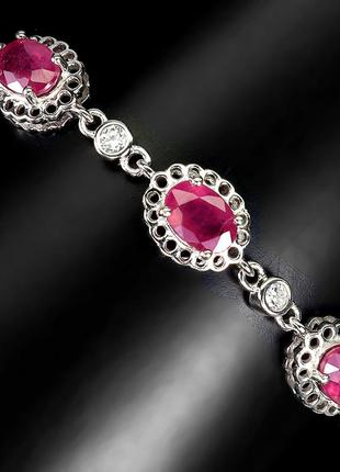 Браслет серебро 925 натуральный рубин