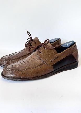 Мокасины кожа крокодила и страуса