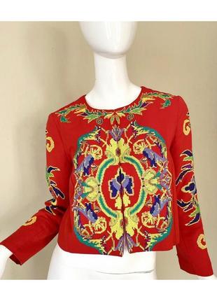 Червоний піджак з вишивкою піджак вишиванка asos червоний жакет з вишивкою блейзер жіночий орнамент оверсайз піджак