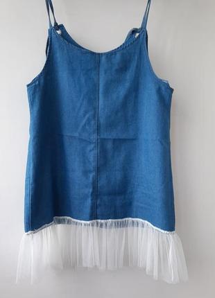 Джинсовый сарафан платье xs 8