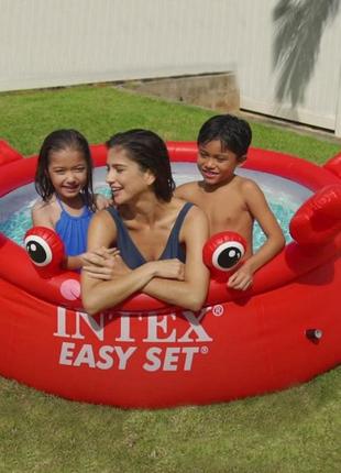 Надувний басейн дитячий intex crab easy set круглий наливний для дачі 183 х 56 см.5 фото