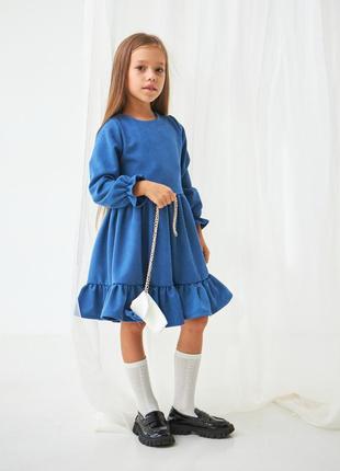 Нарядное платье на девочку 3-8 лет 98-128 см замш3 фото