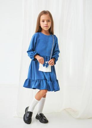 Нарядное платье на девочку 3-8 лет 98-128 см замш5 фото