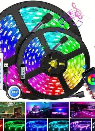 Лед стрічка 3м блютуз і пульт светодиодная лента светодиодная led лента світлодіодна стрічка rgb5050 лед лента от павербанка