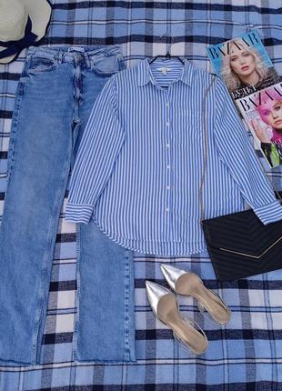 Джинси wide leg zara+ сорочка h&m