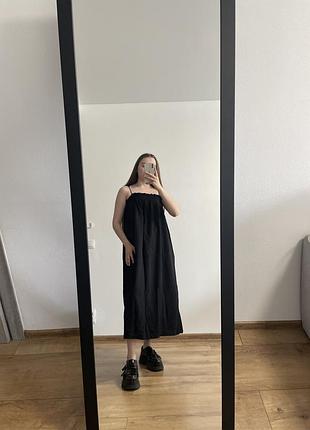 Чорна міді-сукня h&m