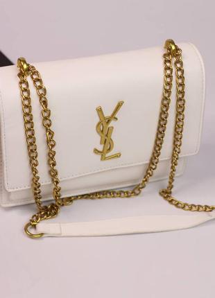 Жіноча сумка в стилі ysl sunset medium white