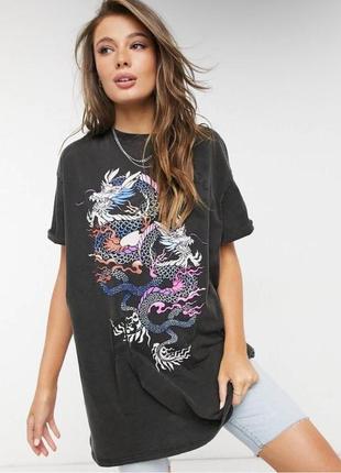 Оферсайз футболка-сукня bershka