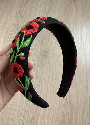 Обруч с орнаментом украинская вышивка