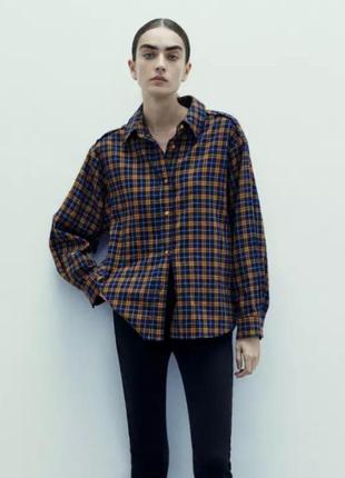 Фланелева сорочка в клітку uniqlo  байка котон