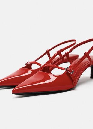 Туфли босоножки красные zara р.39