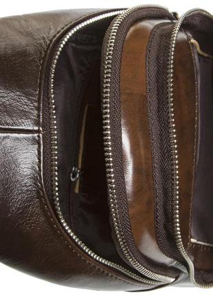Шкіряний коричневий рюкзак чоловічий  на одне плече tiding bag a25f-1563-1a4 фото