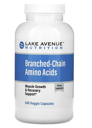 Lake avenue nutrition, амінокислоти з розгалуженими ланцюгами, 240 рослинних капсул