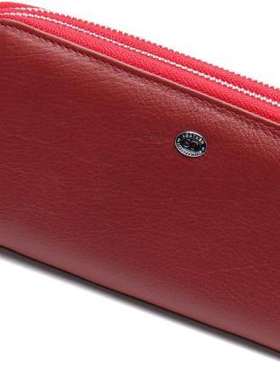 Бордовий жіночий гаманець із натуральної шкіри із двома автономними відділами st leather st238-24 фото