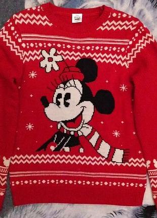 Зимний свитер с микки маусом на девочку 11-12 лет, фирма дисней
