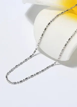 Серебряная цепочка плетения "перлина -бочонок"