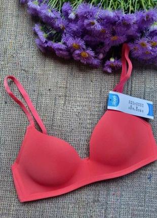 Коралловый бралетт, бюстгальтер без косточек sloggi by triumph 70с, 70в
