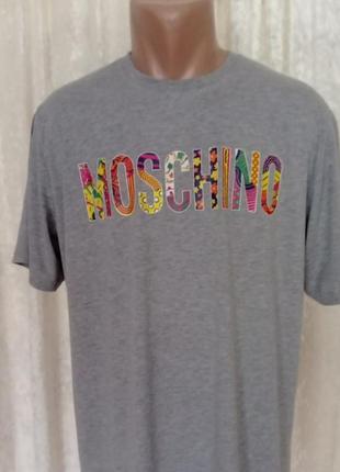 Сіра котонова футболка moschino