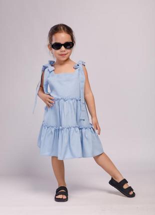 Сарафан льняной sundress с рюшами и бретелями (производитель miocaroua)