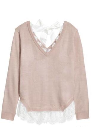 Светр з мереживом h&m р.м