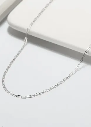 Серебряная цепочка "скрепка", 60 см