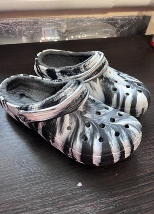 Утеплені жіночі сабо crocs оригінал розмір m8w10 eur 40-41