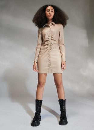 Женское кожаное платье