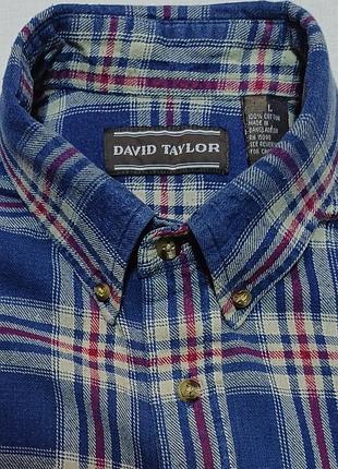 Комір 43 см david taylor  сорочка   з фланелі в синьочервону клітинку