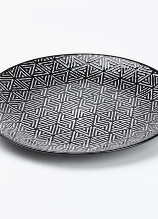 Столовый сервиз тарелок и кружек на 4 персоны керамический черный4 фото