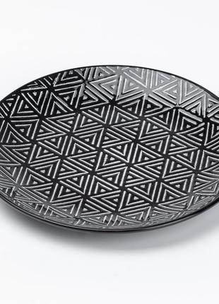 Столовый сервиз тарелок и кружек на 4 персоны керамический черный5 фото