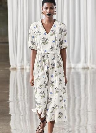 Сукня максі міді zara бавовняна легка літня