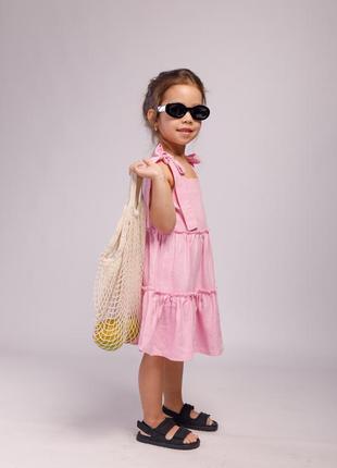 Сарафан льняной sundress с рюшами и бретелями (производитель miocaroua)