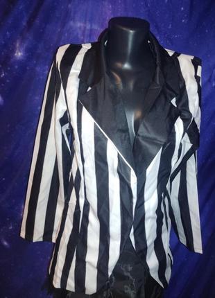 Готический стимпанк пиджак в полоску beetlejuice