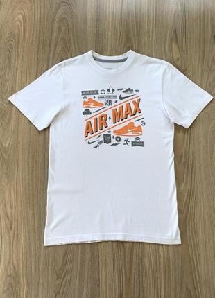 Чоловіча бавовняна футболка з принтом nike air max regular fit