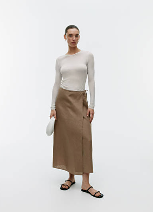 Льняная юбка-миди arket 1181879 - 003