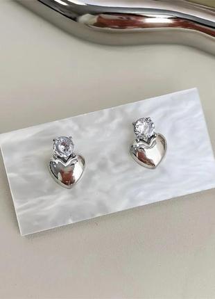 Серьги деликатные сердца