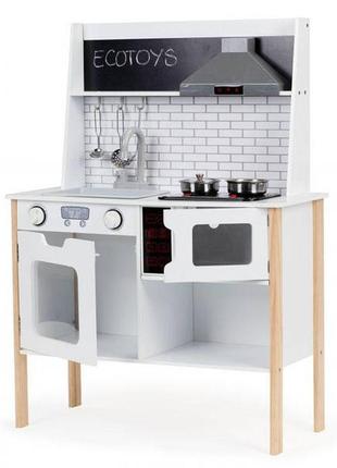 Дитяча кухня дерев'яна ігрова ecotoys  звукові та світлові ефекти