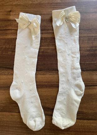 Белые гольфы бантики 104-116