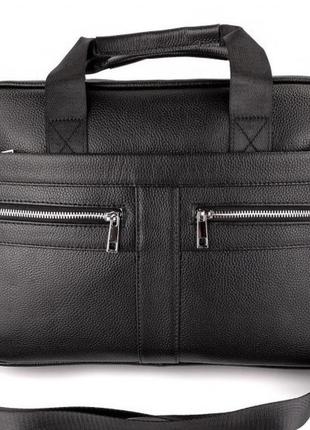 Чоловіча  шкіряна  сумка-портфель діловий стиль sk n4527 чорна3 фото