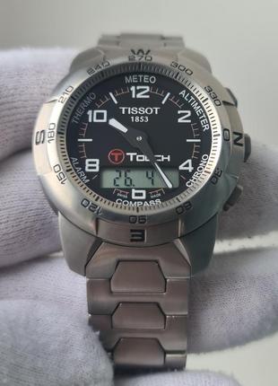 Чоловічий годинник tissot t-touch 41mm titanium compass chronograph