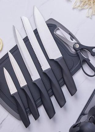 Набор кухонных принадлежностей kitchen set 19 предметов с бамбуковой ручкой силиконовый чёрный6 фото