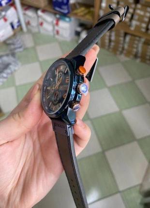 Мужские наручные часы curren 8393 blue синий корпус ремешок с pu кожи, хронограф3 фото