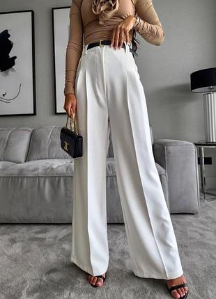 Брюки брючины палаццо женские белые