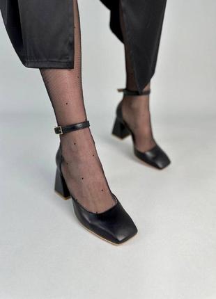 Женские кожаные туфли (9500) 40 vzutik черный (2000002521457)2 фото