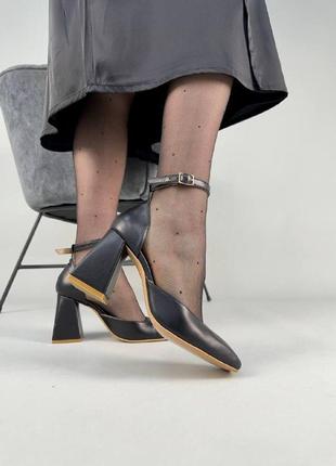 Женские кожаные туфли (9500) 40 vzutik черный (2000002521457)6 фото