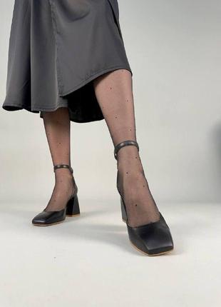 Женские кожаные туфли (9500) 40 vzutik черный (2000002521457)5 фото