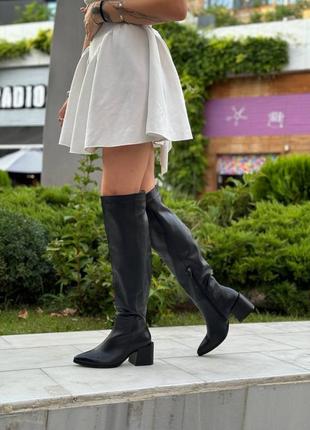 Женские сапоги из натуральной кожи на каблуке 2560